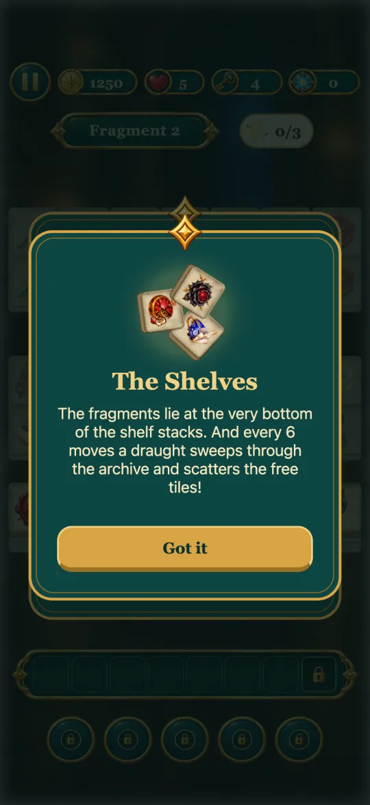 An archive level with dark stone tiles